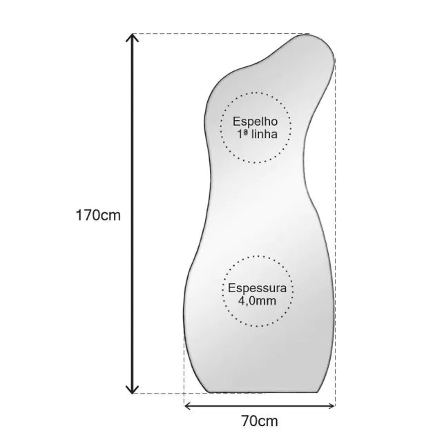 Full-Length Curved Mirror 170x70cm